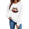 thumbnail image 4 of Gamivast Pullover Sweatshirts for Women Glitter Football with Bow Detail Graphic Print Crew Neck Long Sleeve Pullover Tops Trendy Casual Wear, 4 of 5