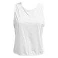 thumbnail image 5 of Wang6 Loose Fit Tank Tops for Womens Causal Sleeveless Crew Neck Basic T Shirts Trendy Summer Solid Irregular Back Going out Tops Tees Shirts X_0717White S, 5 of 6