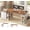 White + Brown, variant on SEDETA 61 Inch Electric Standing Desk with 3 Drawers, Height Adjustable Executive Office Desk with File Cabinet & Pegboard, Sit Stand Computer Table with Power Outlets, Black + Brown