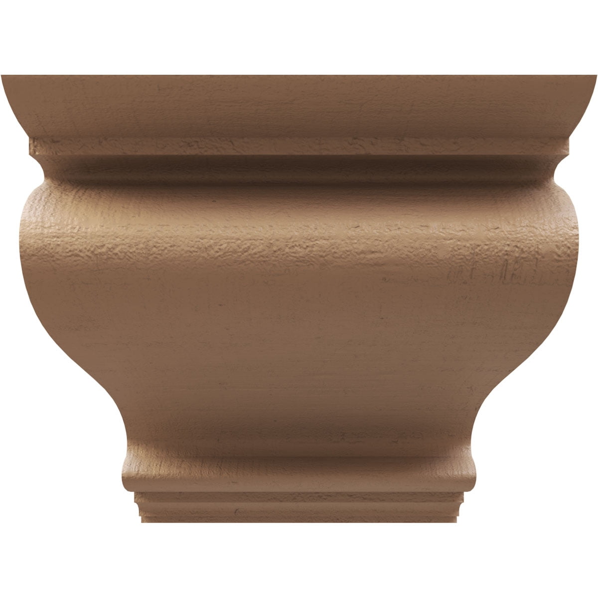 12"W x 24"D x 12"H Wide Scroll Rough Cedar Woodgrain TimberThane Corbel, Primed Tan