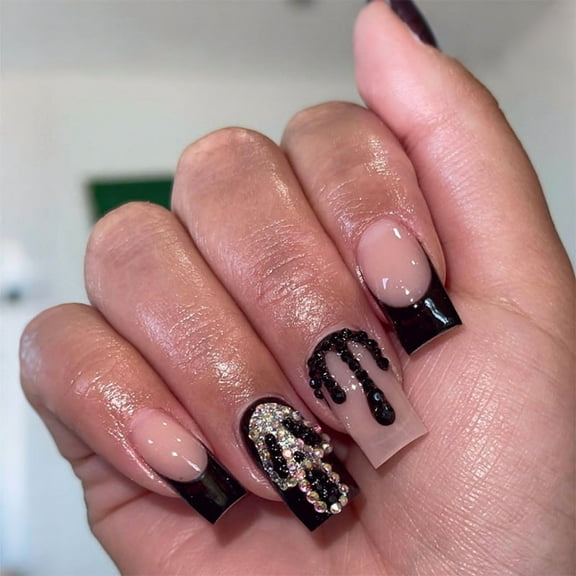 Wearable Nail Art - Medium Tube Halloween with Rhinestone Ghost, Glittery Wearable Nail Art Stickers