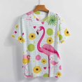 thumbnail image 3 of Flamingo Pattern Women's T-Shirt Short Sleeve T Shirts Tops Tee Ladies Loose T, 3 of 6