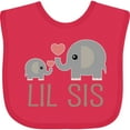 thumbnail image 3 of Inktastic Little Sister Elephant Girls Baby Bib, 3 of 4