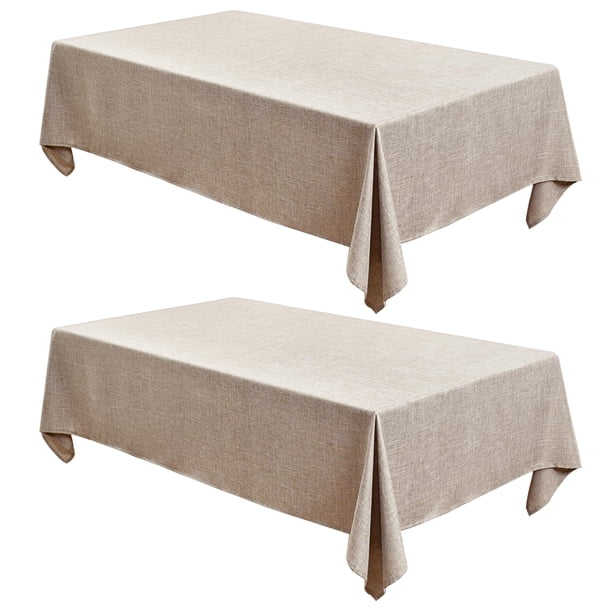 Manteles rectangulares de lino sintético Fitable Nature, 152 x 213 cm, paquete de 2