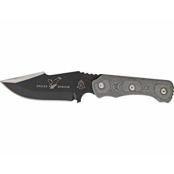 Tops TPESH01 Knives Fixed Blade Knife Black Micarta Handle Eagles Shadow