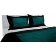 thumbnail image 3 of DNG Creations 1 Piece Two Tone Pinch Pleated Duvet Cover With Zipper Closure & Corner Ties 100% Egyptian Cotton ( Solid Black/ Teal - Oversized Queen ), 3 of 3