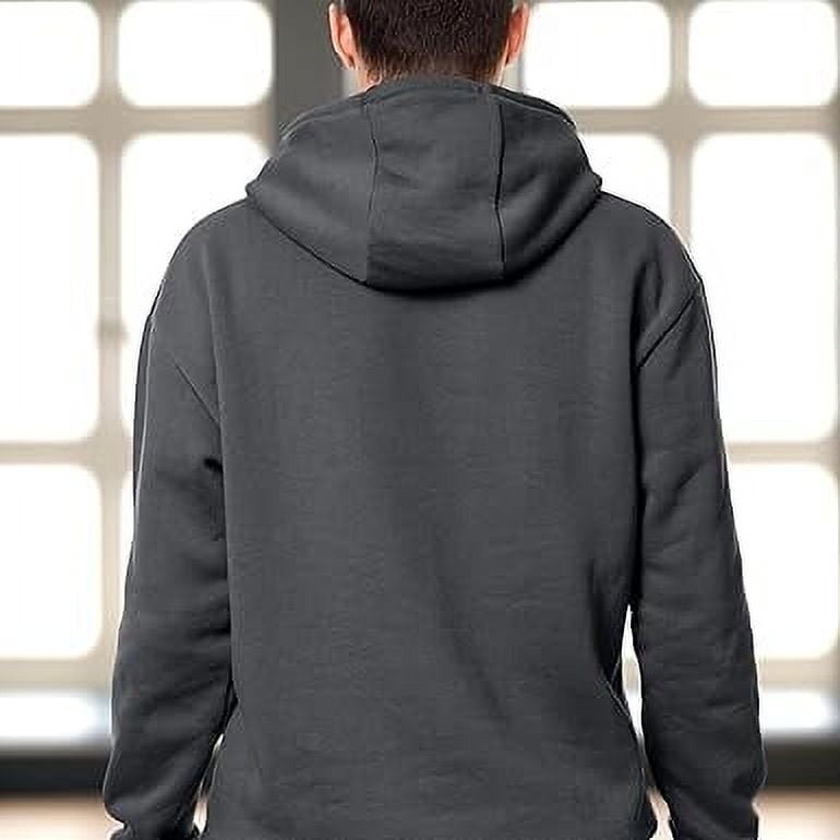 Men's Fleece Hoodie, Soft Breathable Casual Midweight Hooded Pullover Sweatshirt for Men, Large, Gray