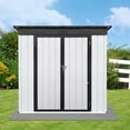 thumbnail image 4 of 6x4 FT Outdoor Storage Shed, Metal Tool Sheds Heavy Duty Storage House with Lockable Doors & Air Vent for Backyard Patio Lawn to Store Bikes, Tools, Lawnmowers, White&Black, 4 of 5
