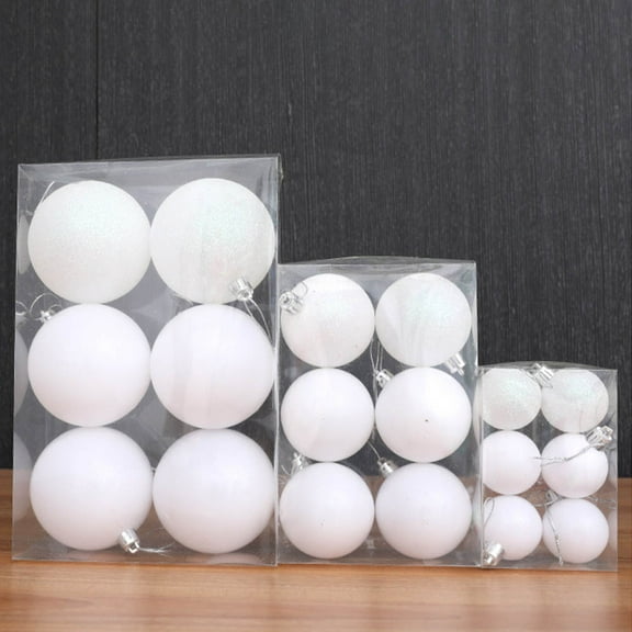 OUNONA 6pcs Craft Ornaments Christmas Balls Plastic Hanging Decoration Holiday Parties Families