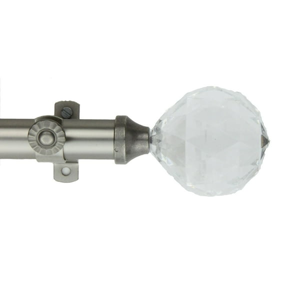 Contemporary Home Living 54" Silver and Clear Helena Contemporary Single Window Curtain Rod