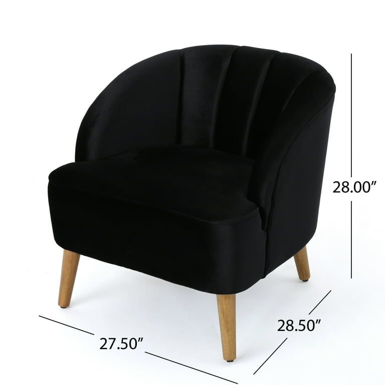 Scarlett Modern Velvet Club Chairs Set of 2 Black
