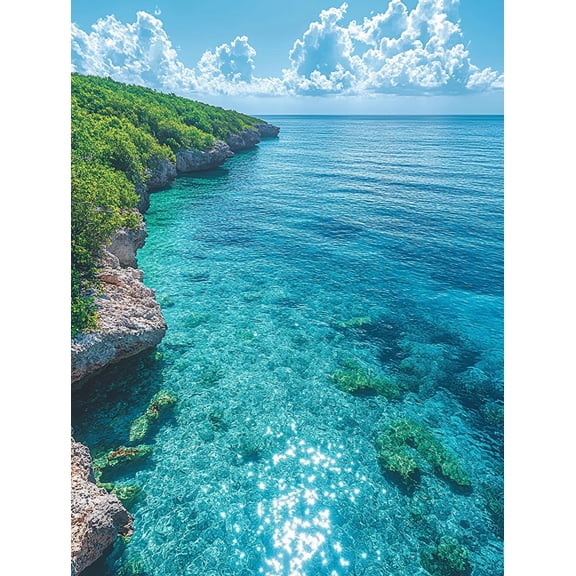 Coastal Cliff Ocean Canvas Print/Wall Art， Suitable for Living Room， Bedroom， Office， Bathroom， and Hotel Decoration