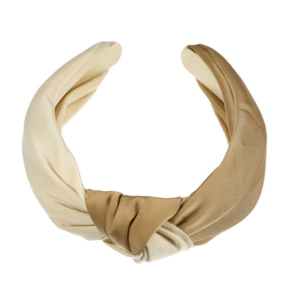 Unique Bargains Knotted Headband Top Knot Headband for Women Fashion Elastic Wide Hair Hoop Beige Brown