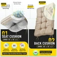 thumbnail image 5 of SUNROX Memory Foam Jumbo Rocking Chair Cushions, Set of Seat & Back Cushion with Ties for Indoor/Outdoor Rocker, FadeShield Water Resistant Non Slip Durable Tufted Pads, 2 Piece, Husk Birch, 5 of 7
