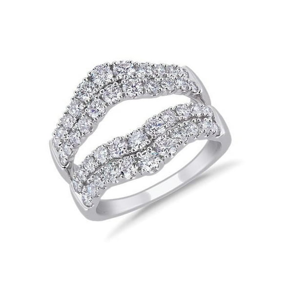 1.00 Carat Excellent Round Cut Natural Diamond Beautiful Eternity Band for Women in Solid 14K White Gold Size 11.5