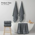 thumbnail image 2 of 2-Piece 800GSM Oversized Cotton Bath Towels, 35x70in, Quick Dry, Ultra Soft, Super Absorbent, Grey, 2 of 6