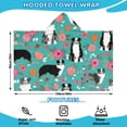 thumbnail image 2 of Australian Shepherd Dog and Flower Hooded Bath Towel，60"x35" for Ages 3 To 12 Kids, Quick Dry Lightweight Soft Microfiber Hood Beach Towel Cover Up for Kids, 2 of 7