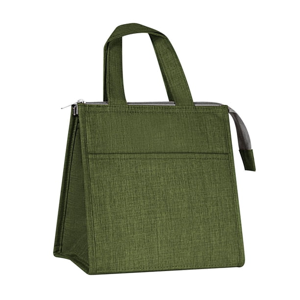 Lonchera con interior metalizado-Saanvi verde 21.7 x 21.5 x 13.6