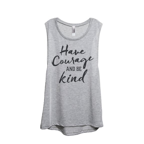 Thread Tank Courage Be Kind Women's Sleeveless Muscle Tank Top Sport Grey Large