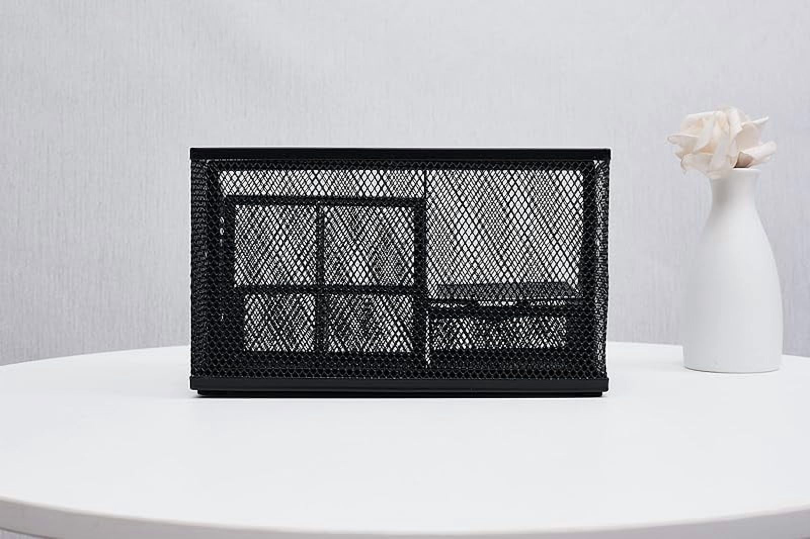 Mesh Desk Organizer Office with 7 Compartments + Drawer/Desk Tidy Candy/Pen Holder/Multifunctional Organizer