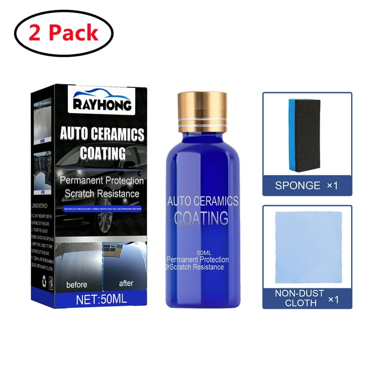 2 Pack Car Ceramic Coating 3.0,High Gloss Hydrophobicty Anti Scratch Easy  to Use Mirror Paint Protection Car kit Nano Ceramic Coating