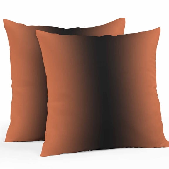 Ombre Outdoor Pillow Covers Pack of 2 Orange and Black Gradient Waterproof Throw Pillow Covers Decorative Cushion Cases for Patio Garden Tent Balcony Couch 20x20 inch
