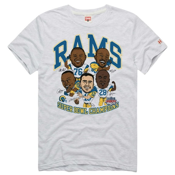 Unisex Homage Ash Los Angeles Rams Super Bowl XXXIV Champs Player Graphic Tri-Blend T-Shirt