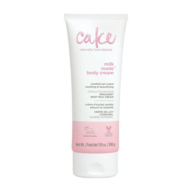Cake Beauty Body Cream, Milk Made - Soothing and Moisturizing - Oat Extract Concentrate, Marshmallow Root Extract & Shea Butter - For Dry Skin - 200 ml