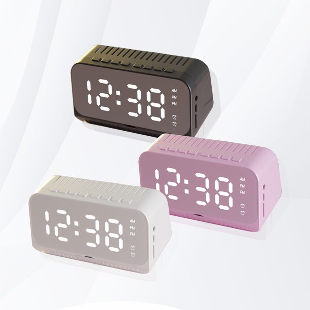 Altavoz Bluetooth inalámbrico | Altavoz inteligente con diseño de espejo mini | Reloj despertador con control remoto | Comando de voz | Audio de alta fidelidad | Decoración de oficina en casa