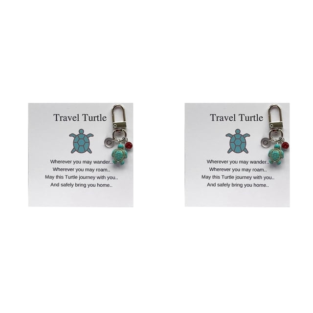 (2-Pack) Rinsvye 26 Letter Handmade Turtle Key Rings for Men Keychain Turtle Combination Pendant Womens Wallet Slim 26 Letter Surname Travel Wristband Key Holder Turtle Keychain Pendant