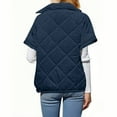 thumbnail image 4 of APEXFWDT Women's Winter Puffer Vest Zip-Up Cap Sleeve Stand-Collar Casual Jacket Outerwear for Winter Layered Warmth,XXL,Navy, 4 of 7