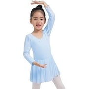 Dancina Girls Long Sleeve Skirted Ballet Leotard Dress