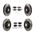 thumbnail image 1 of Transit Auto Front Rear Coated Drilled Slotted Disc Brake Rotors and Ceramic Pads Kit for Car Volkswagen Beetle with 272mm Diameter Rotor KDC-100298, 1 of 11