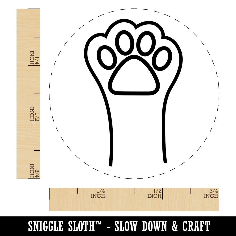 Cute Cat Paw Self-Inking Rubber Stamp Ink Stamper - Brown Ink - Small 3/4 Inch