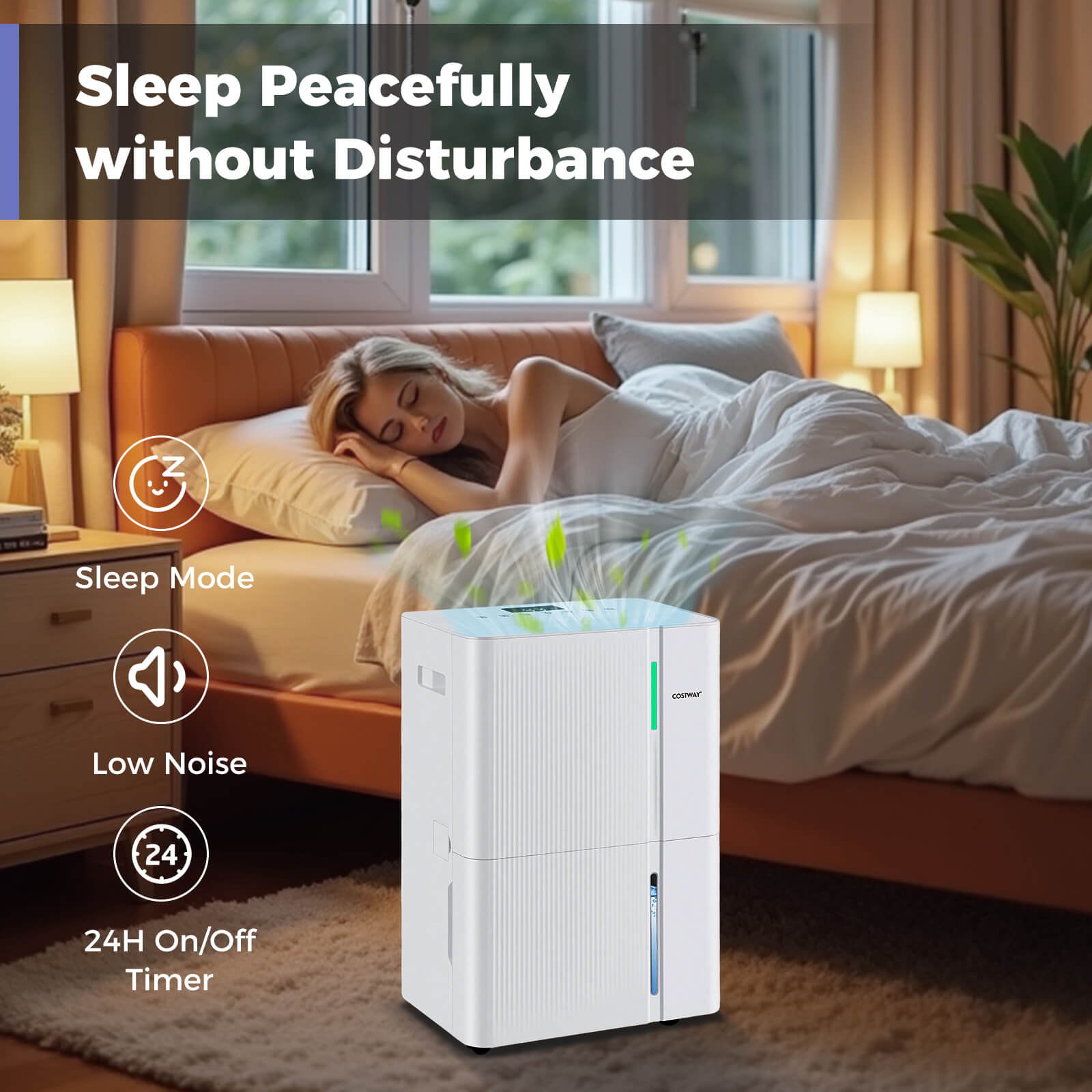 Costway 35-Pint(DOE) Dehumidifier for Home 8000 Sq.Ft Dehumidifier with 3 Modes 24H Timer (MAX 96Pint at 95°F, 90%RH)