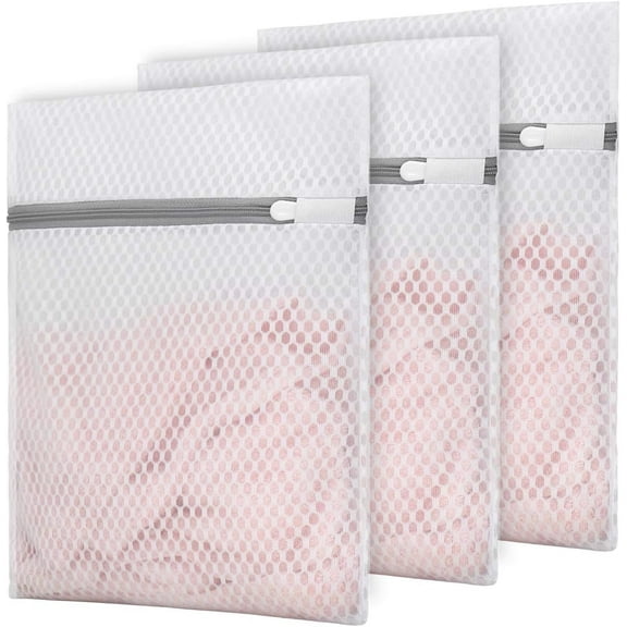 GIXUSIL 3Pcs Durable Honeycomb Mesh Laundry Bags for Delicates 16" x 20" (40*50CM) (3 Medium)Washing Bag For Socks,T Shirts，Swimsuit
