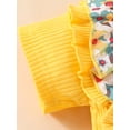 thumbnail image 3 of SUNSIOM Barboteuses pour Bébés Filles Robe Imprimé Floral Jupe Ourlet Manches Courtes Combinaisons Justaucorps avec Bandeau, 3 of 6