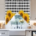thumbnail image 4 of Farmhouse Sunflowers Swag Curtain Valance for Windows, Pastoral Rustic Floral Black Buffalo Plaid Window Treatments Short Swag Topper for Kitchen Windows Bathroom Bedroom, 36"x63", 4 of 8