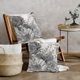 thumbnail image 4 of Vintage Flowers Pillow Covers 18x18 Inch Set of 2 Black Gray White Floral Leaves Decorative Square Throw Pillows For Couch Rustic Square Pillow Cases Home Decor For Living Room Sofa Porch Outdoor, 4 of 6