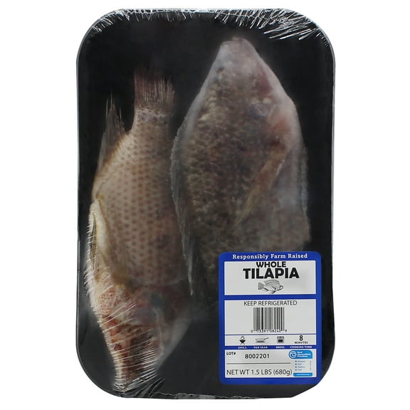 Frozen Whole Tilapia, 1.5 lb Tray 22g Protein per 4 oz (112g) Serving