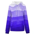 thumbnail image 4 of VEKDONE Long Sleeve Hoodie Sweatshirts for Women 2025 Clearance Sale Trendy Tie-Dye Drawstring Blouse with Pockets Teen Girl Outdoor Y2K Sweatshirt Purple S, 4 of 5
