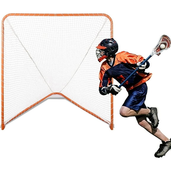 ANDGOAL 6 ft x 6 ft Lacrosse Goal: Regulation Portable Steel Frame Net for Backyard Training for Kids and Adults