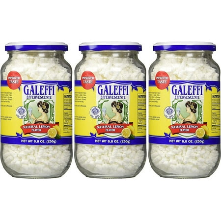 Galeffi, Effervescent Antacid, Natural Lemon Flavor 8.8 Oz (250g)-3 Pack Italy