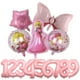 thumbnail image 5 of juego de globos de aluminio de princesa Peach rosa de 32 pulgadas con temática de princesa de dibujos animados para decoraciones de fiesta de cumpleaños de niña, 5 of 5