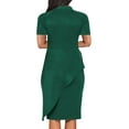 thumbnail image 2 of Women Bodycon Wrap Work Dress for Women Formal Cocktail Party Long Sleeve Mock Neck Pencil Midi Dresses, 2 of 3