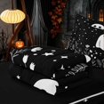 thumbnail image 5 of Homewish Cute Ghost Zipper Queen Comforter Set with Fitted Sheet and 2 Pillowcases, Halloween Zipper Bedding Set, Black White, Black Reversible, 5 of 7