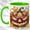 Green, variant on Jack O Lantern Coffee Mug, Autumn Pumpkin Mug, Ceramic 11 oz