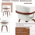 thumbnail image 4 of JERFIT Mid-Century Modern Swivel Dining Chairs Set of 2, White PU Leather Upholstered Accent Chairs with Bentwood Frame for Kitchen, Dining Room, Office, 4 of 8