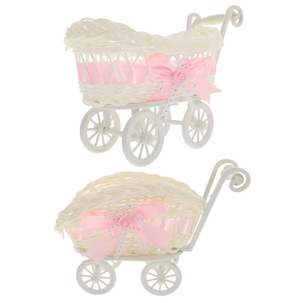 BRIGHTFUFU 2 piezas de diseño de carro de almacenamiento de la cesta de almacenamiento de dulces para la fiesta de bodas de baby shower