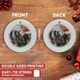 thumbnail image 3 of 3drose, English Bulldog Christmas Wearing Santa Hats, Circle Porcelain Ornament, 3 of 7